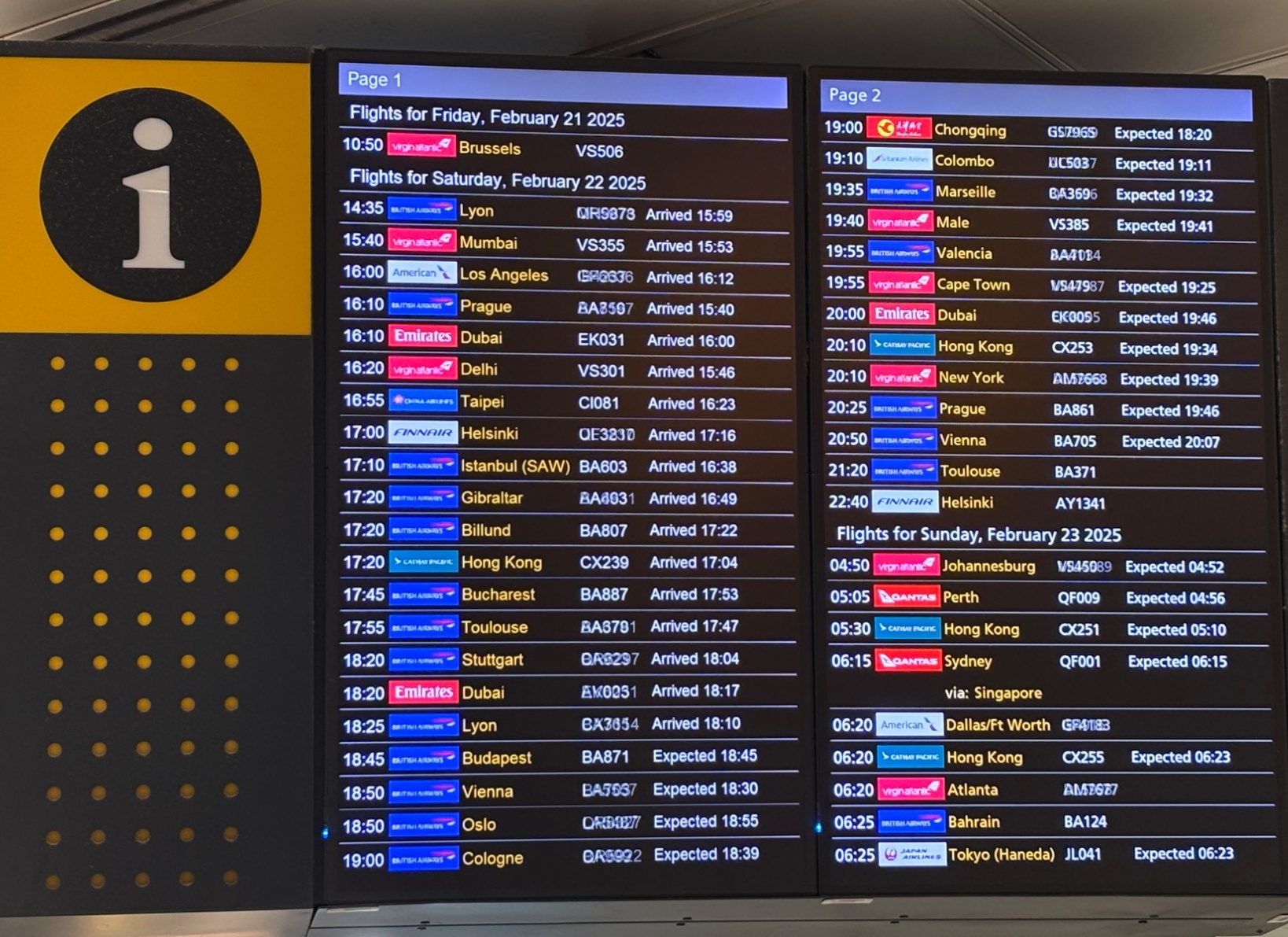 Meet and Greet in the arrivals hall